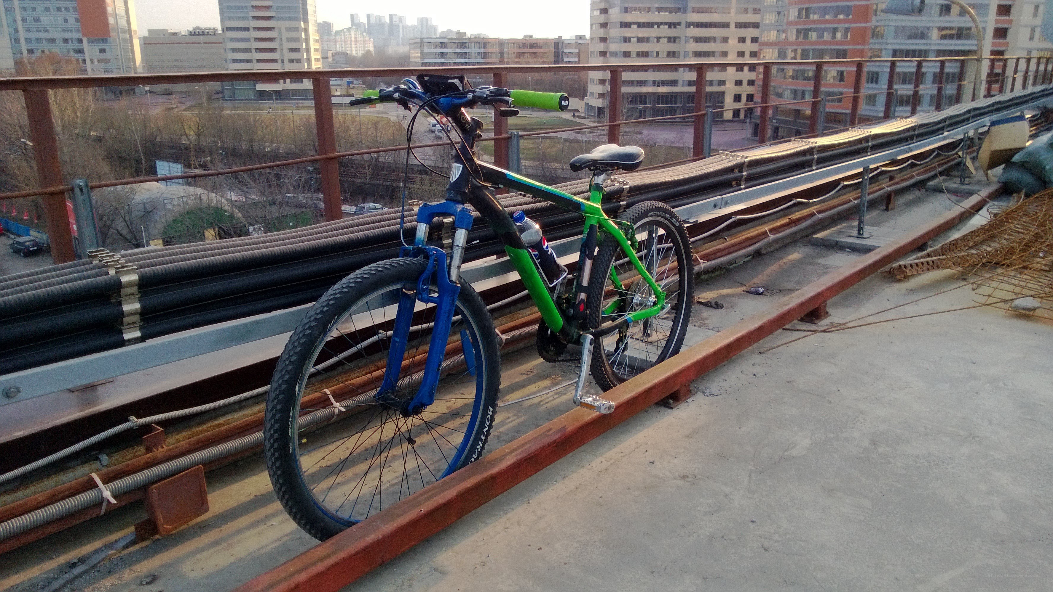 Bicycle on a construction site