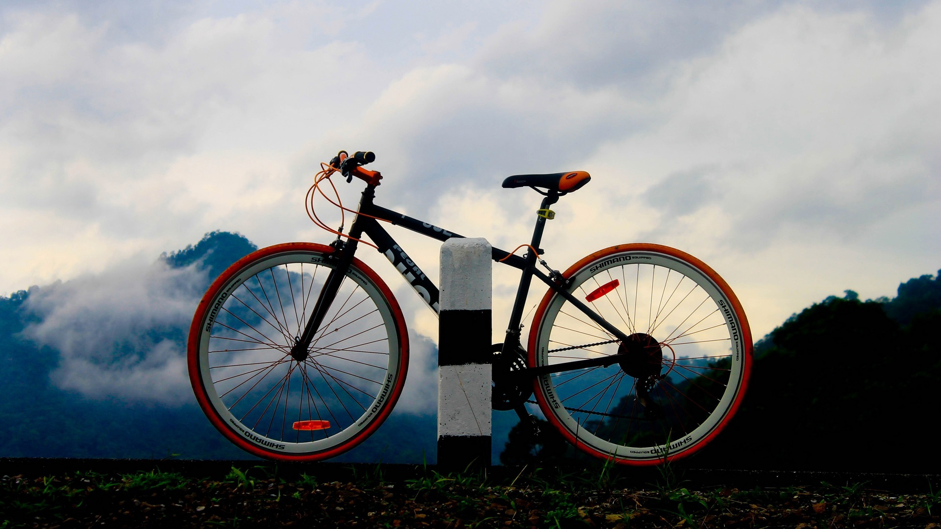 Bicycle on a mountain road