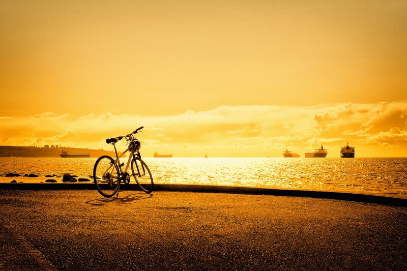 Bicycle on a Pier — Gold
