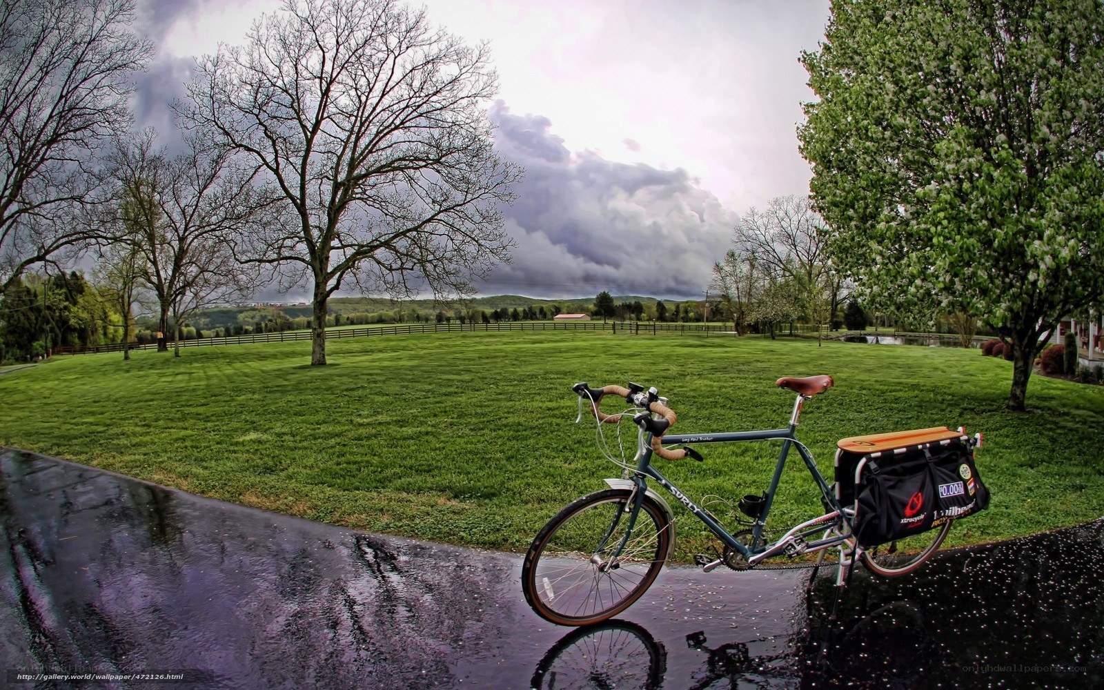 Bicycle on a rainy day