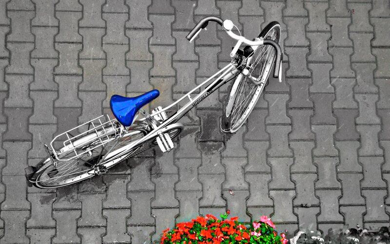 Bicycle on a rainy day