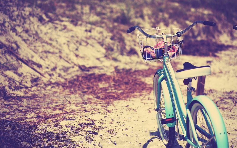 Bicycle on a sandy beach