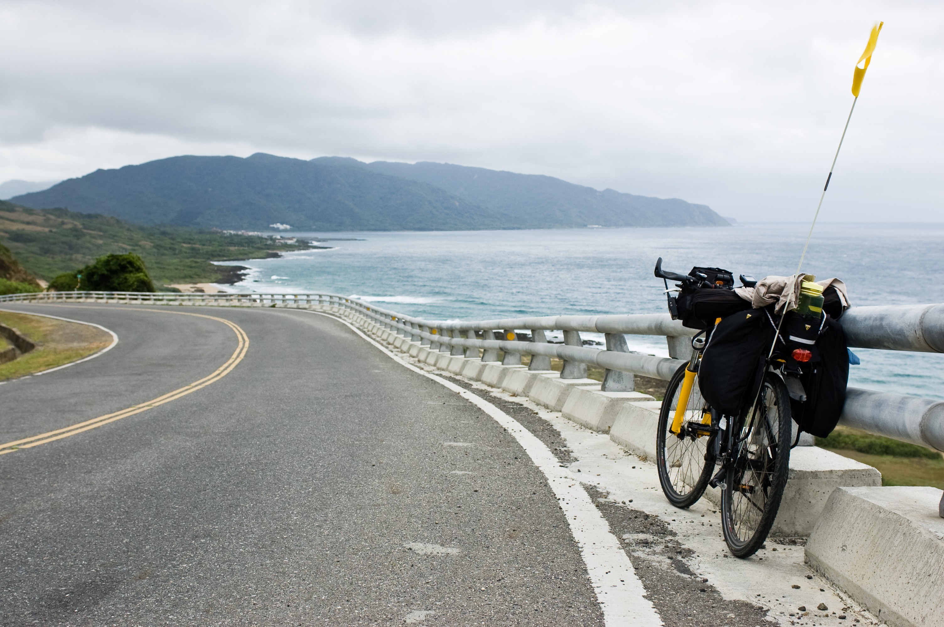 Bicycle on coastal road