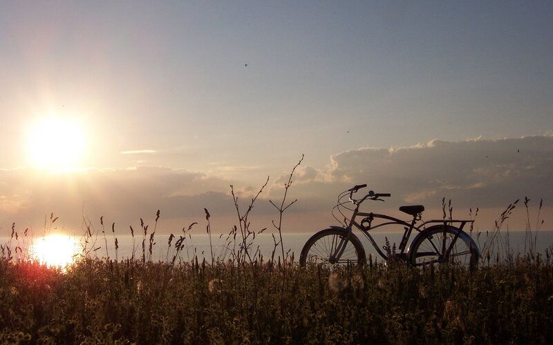Bicycle on Grassy Hill — Blue