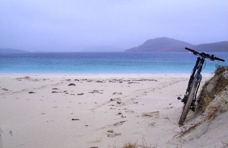 Bicycle on Sandy Beach — Blue