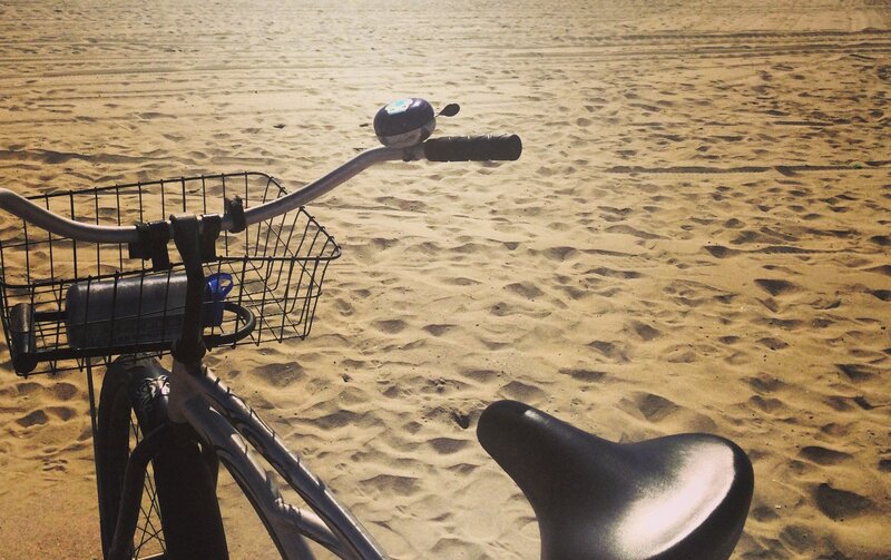 Bicycle on Sandy Beach — Brown