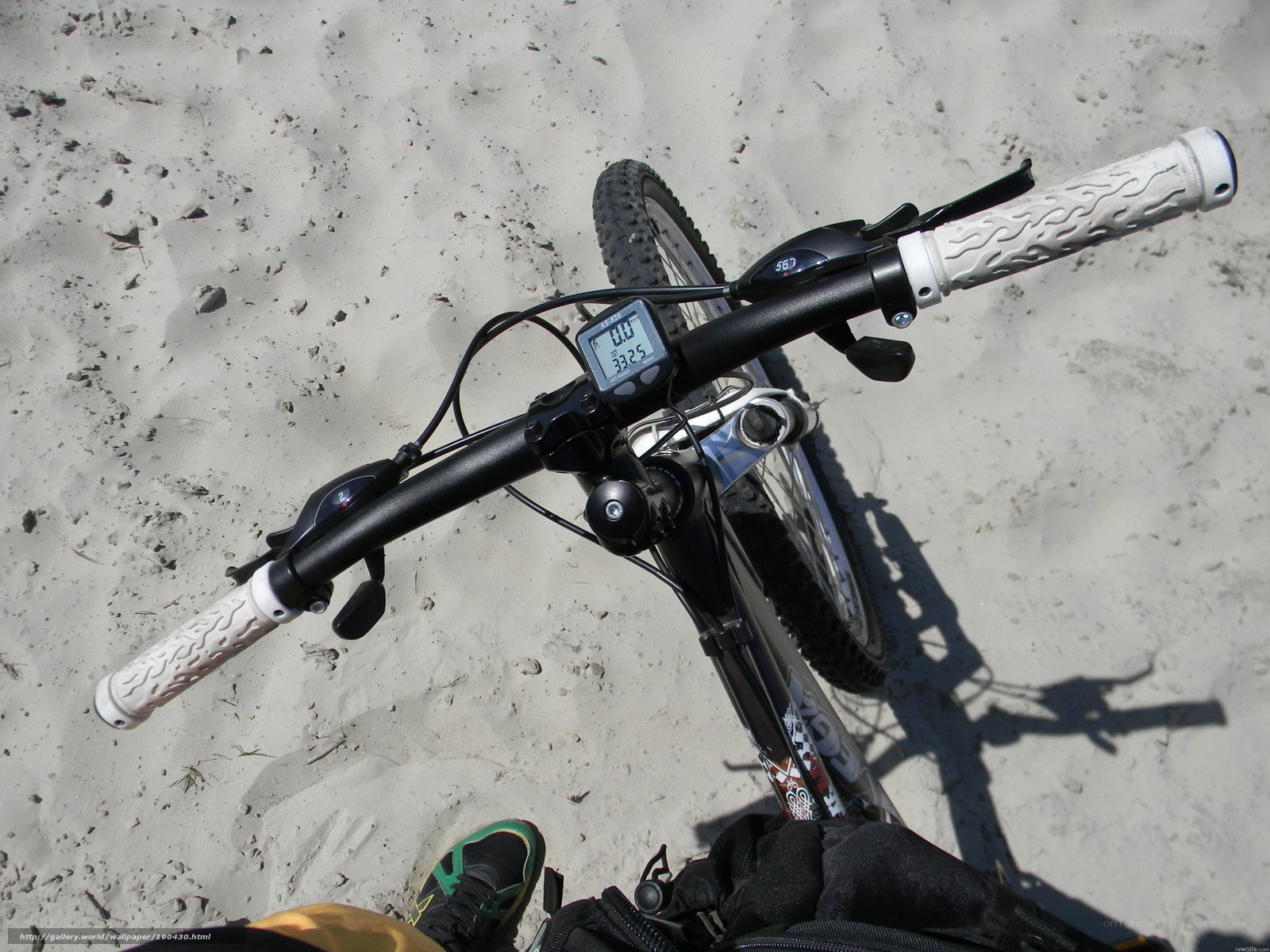 Bicycle on sandy beach