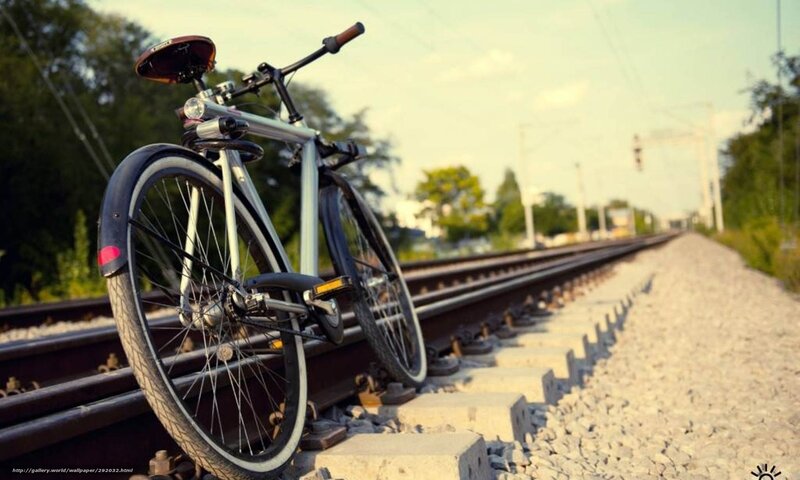 Bicycle on train tracks