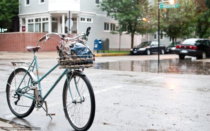 Bicycle on Wet Street