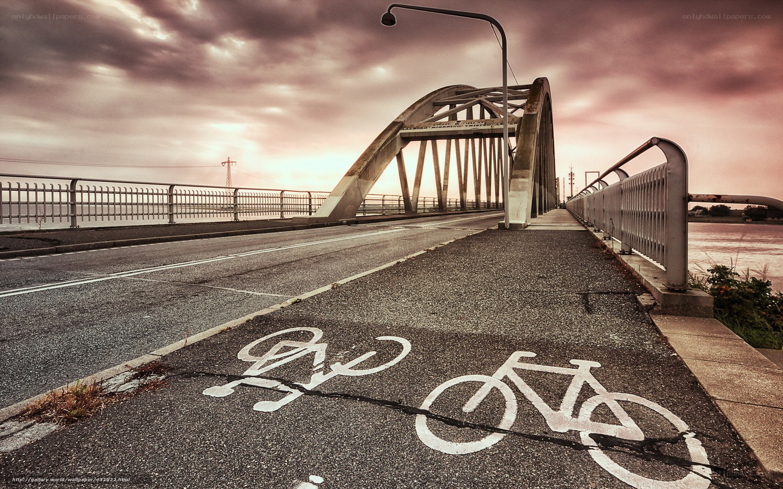 Bicycle path on a bridge
