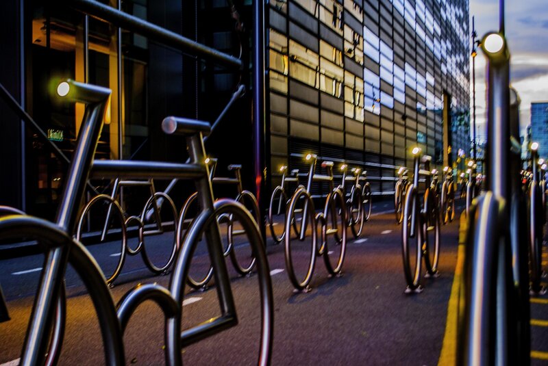 Bicycle Racks in City