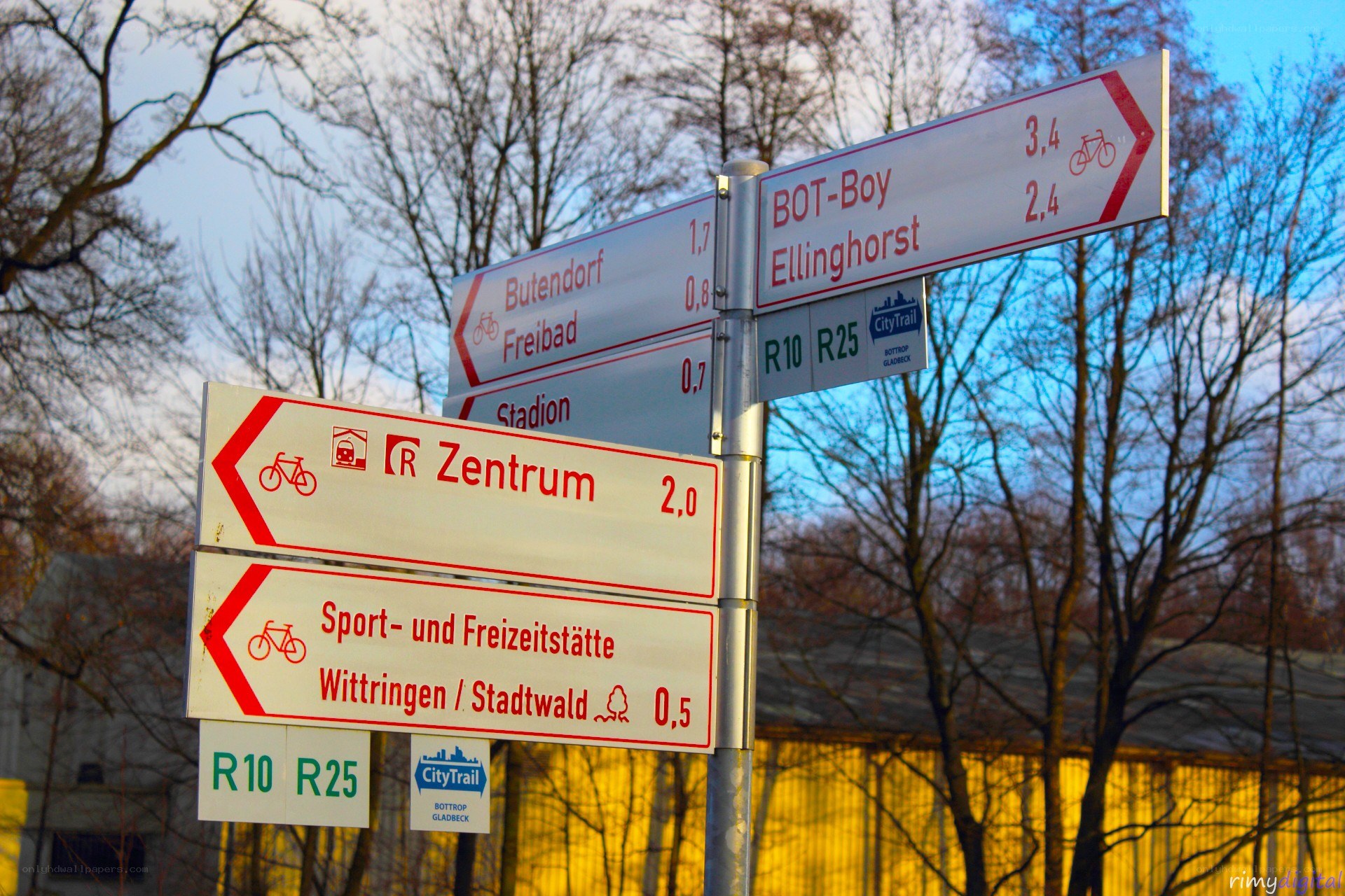 Bicycle route signs in Germany