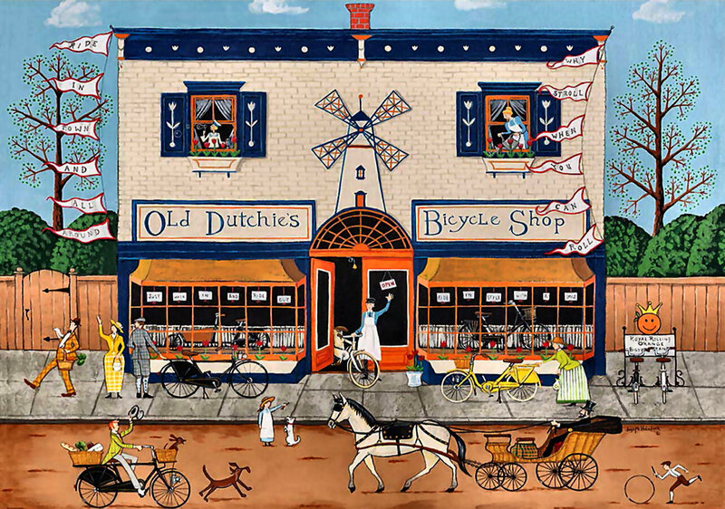 Bicycle Shop Scene — Blue