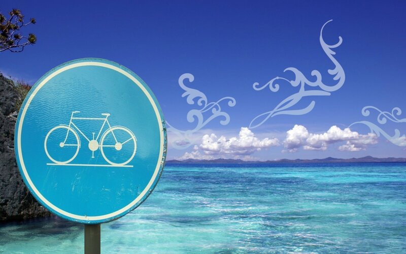 Bicycle Sign on Beach