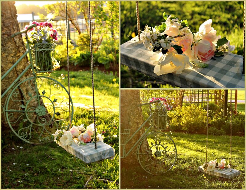 Bicycle Swing with Flowers