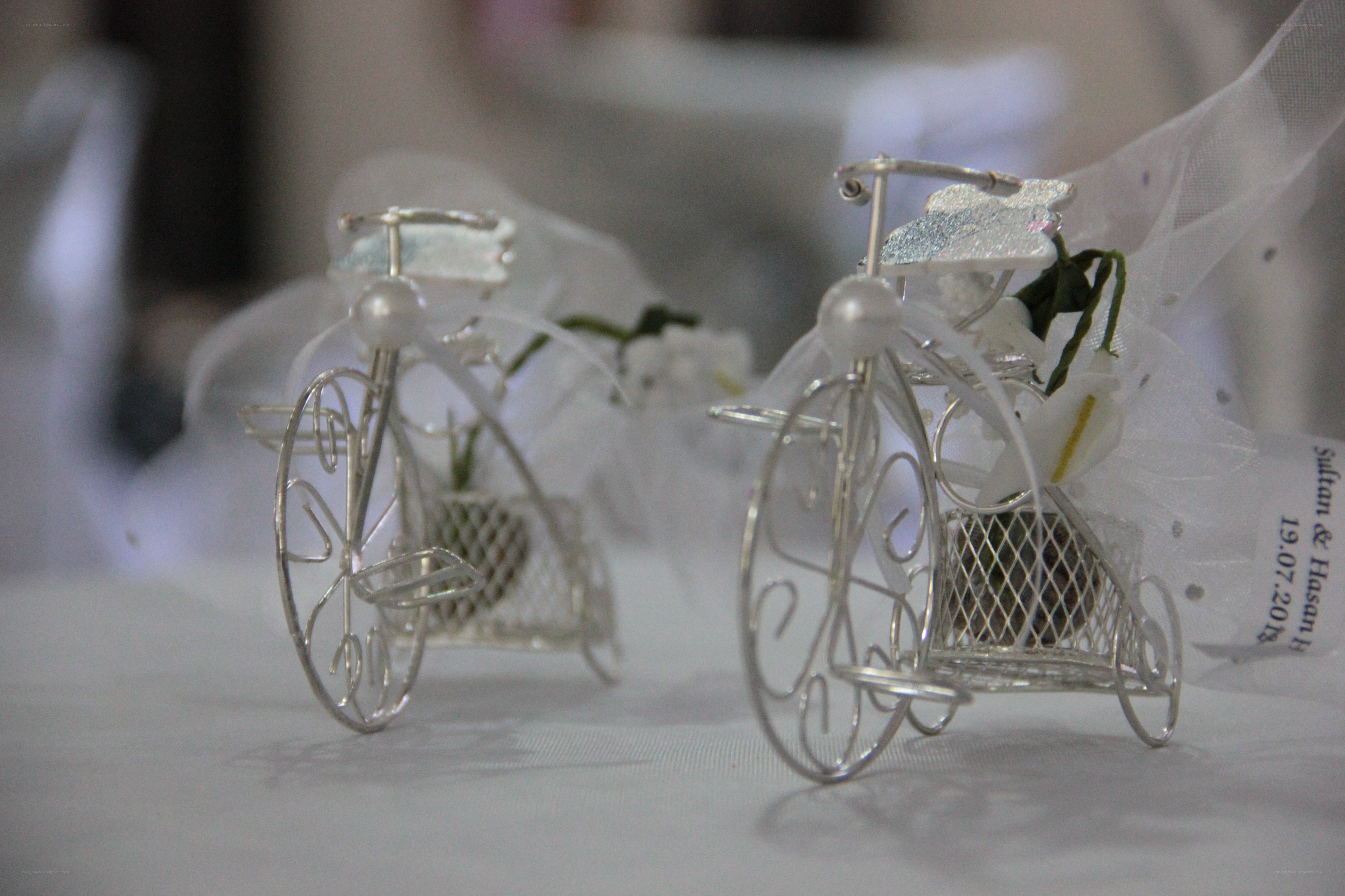 Bicycle wedding favors