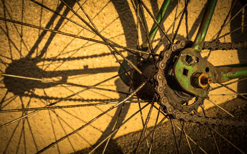 Bicycle Wheel and Chain