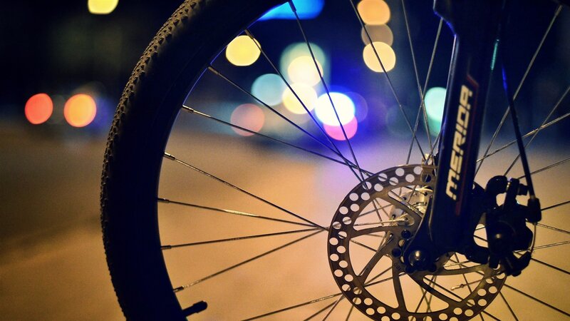 Bicycle Wheel at Night — Black