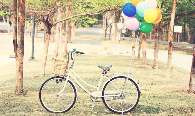 Bicycle with Balloons — White