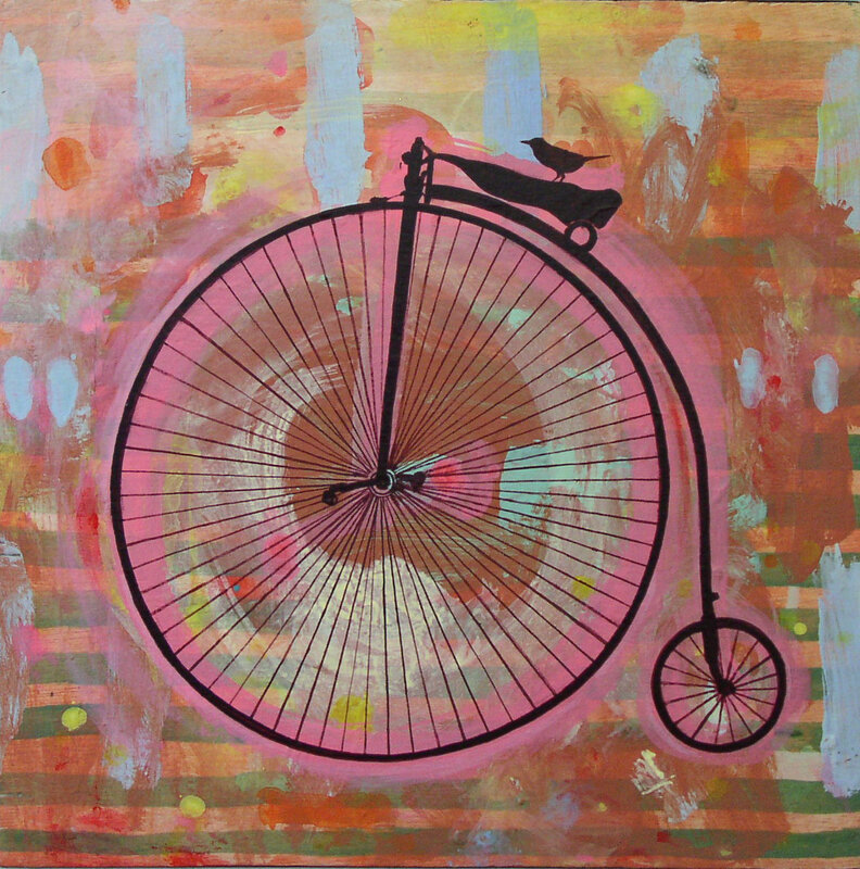 Bicycle with bird silhouette