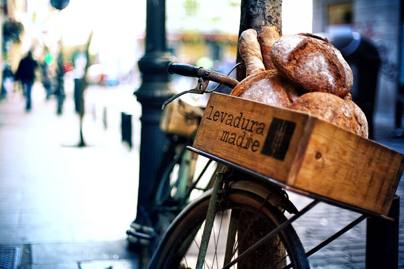 Bicycle with Bread Basket