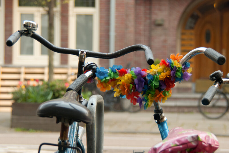 Bicycle with Flower Garland