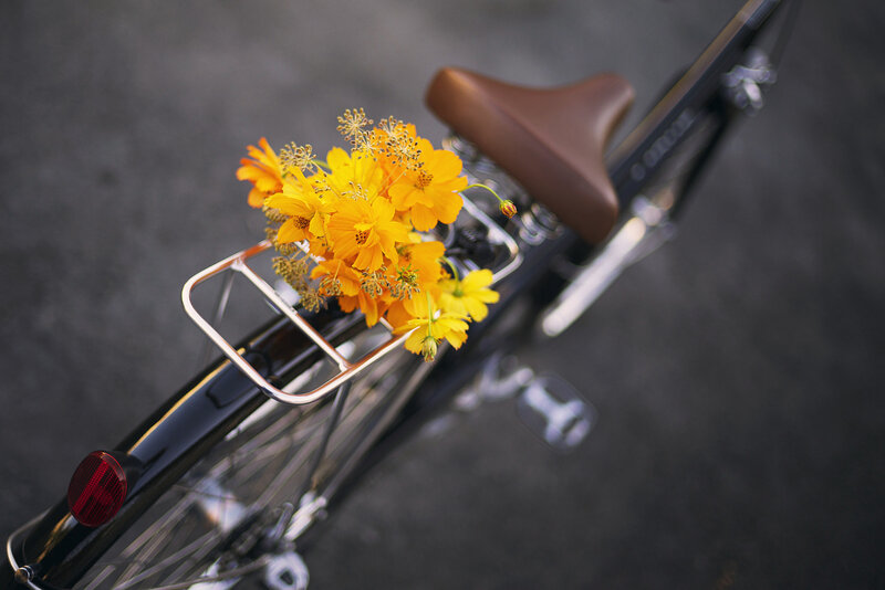 Bicycle with Flowers — Yellow