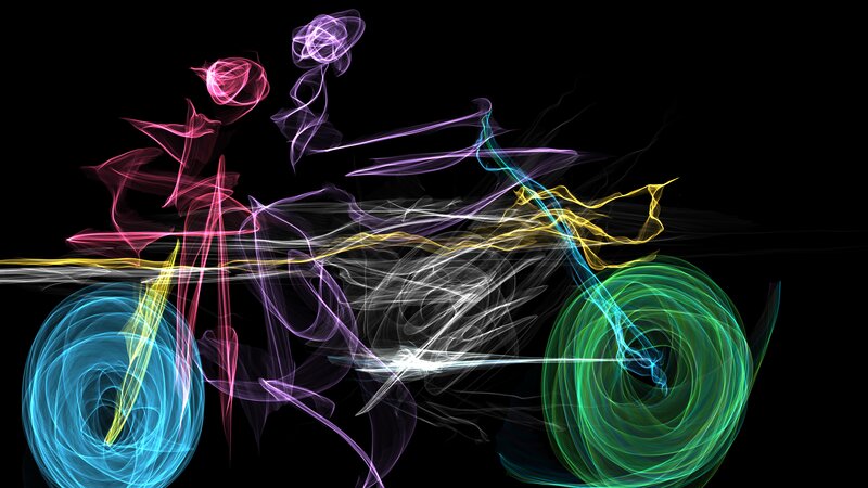 Bicycle with Light Trails