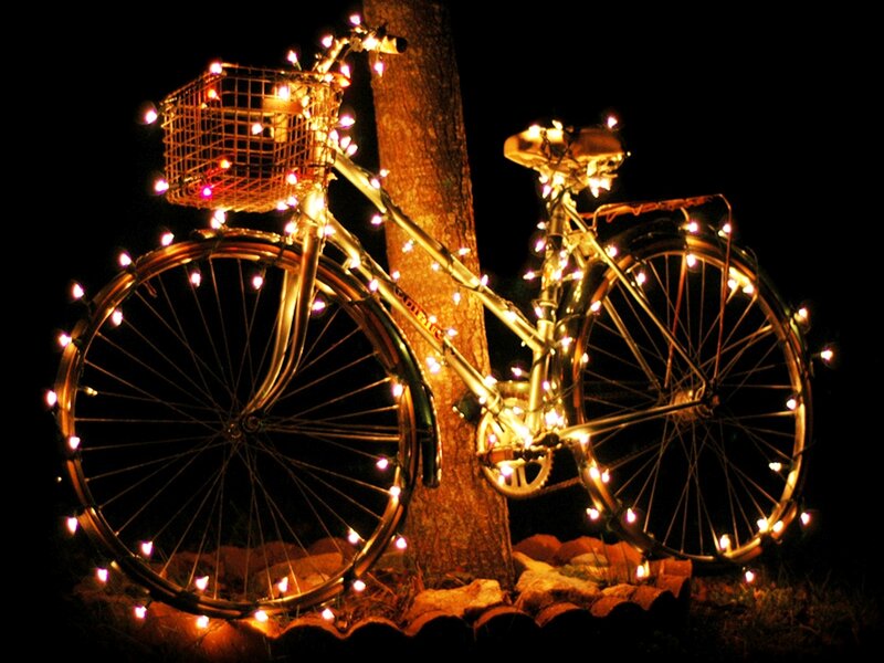 Bicycle with Lights — Black