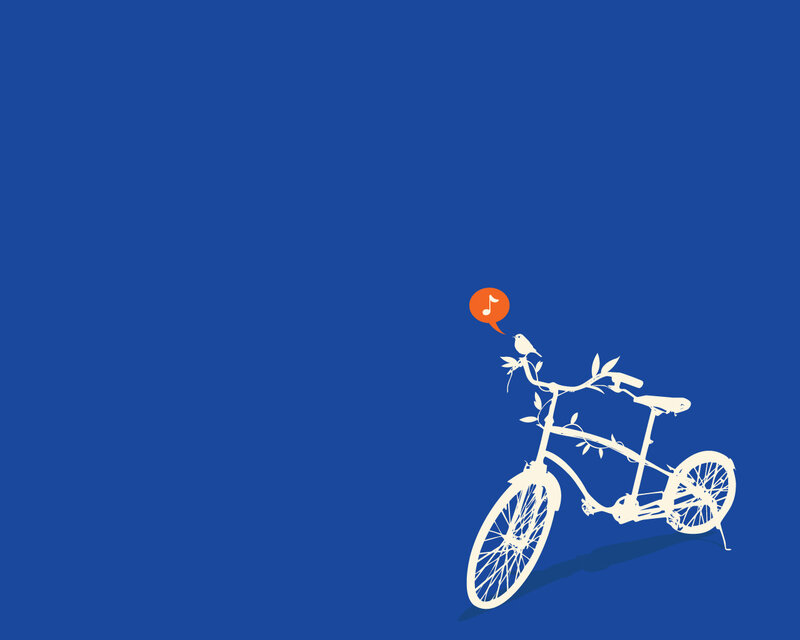 bicycle with music note