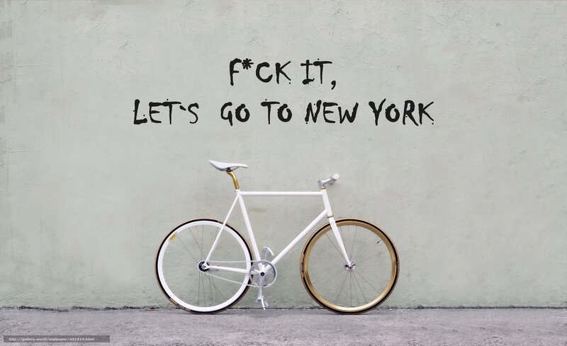 Bicycle with New York quote