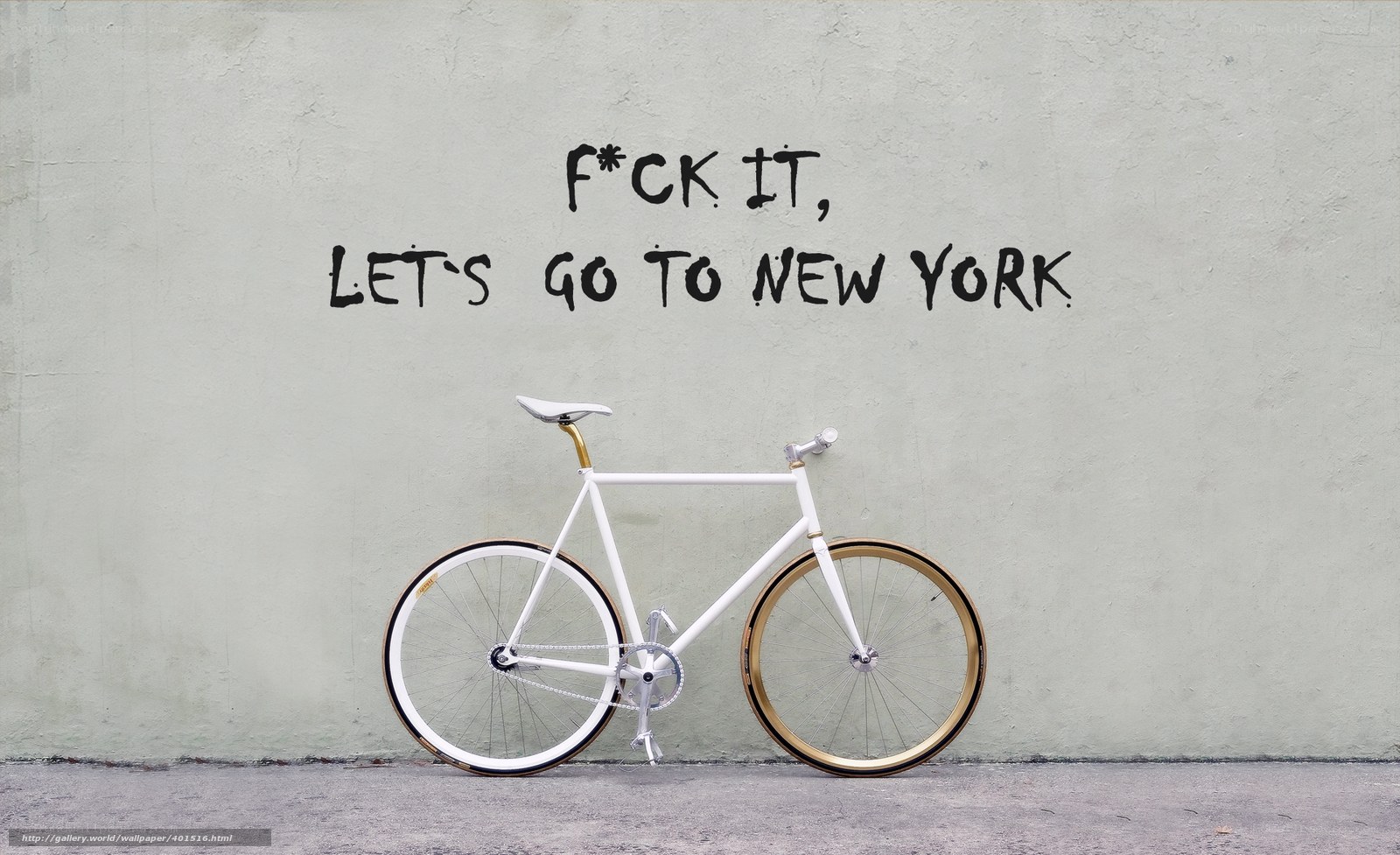 Bicycle with New York quote