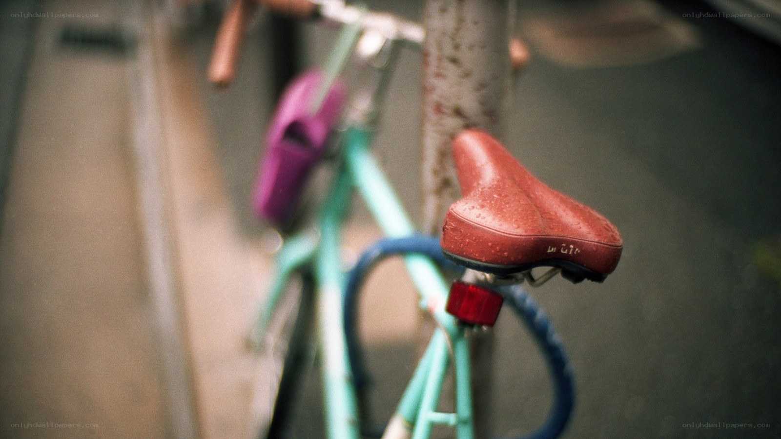 Bicycle with red seat