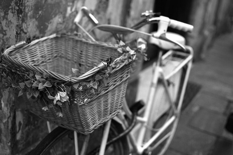 Bicycle with Wicker Basket