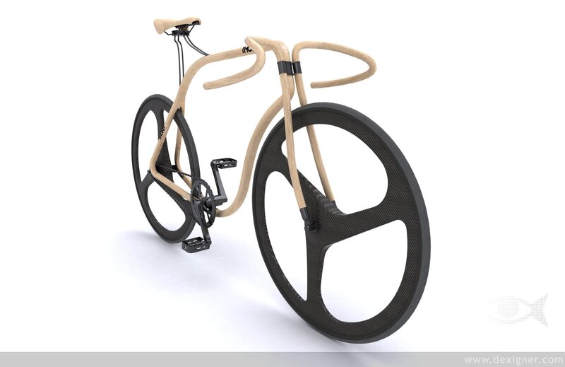 Bicycle with Wooden Frame