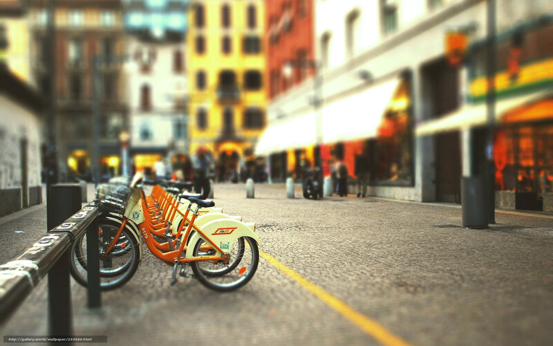 Bicycles in a city street