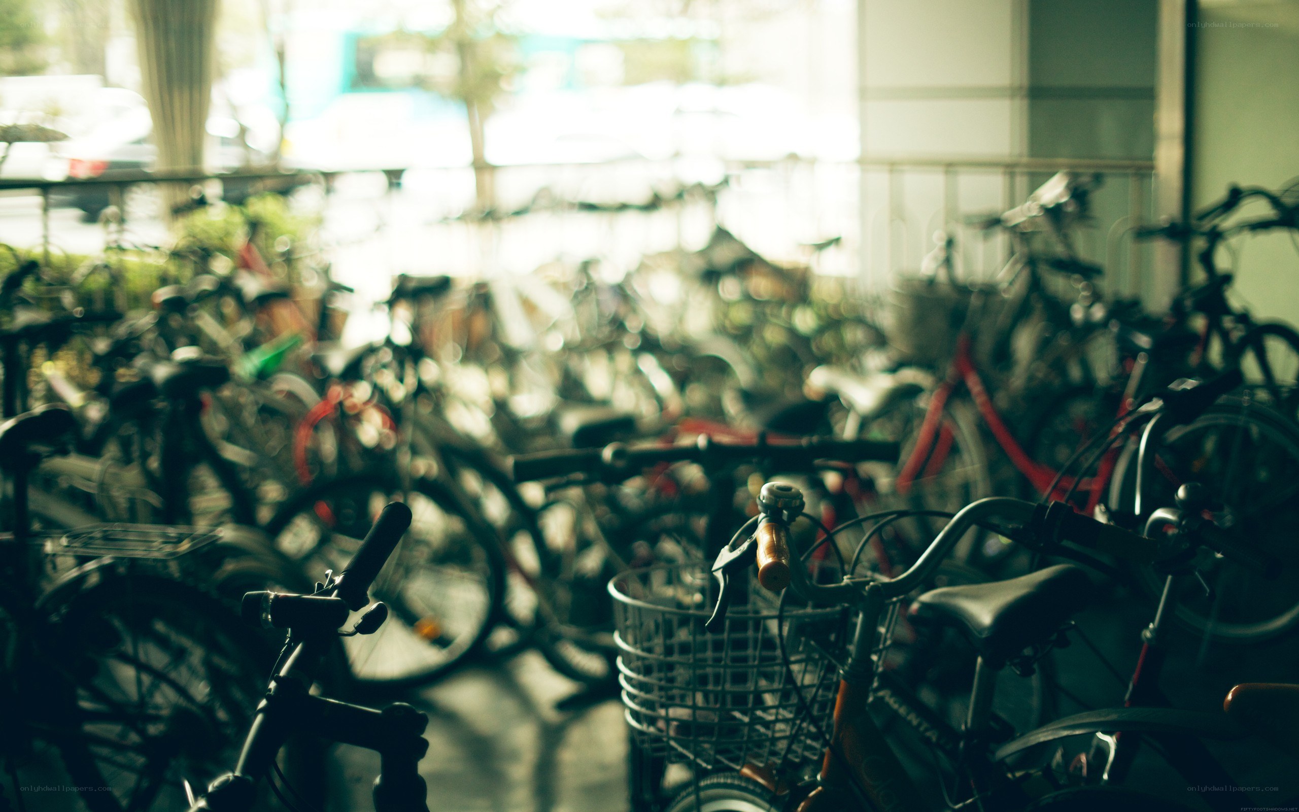 bicycles in a parking area
