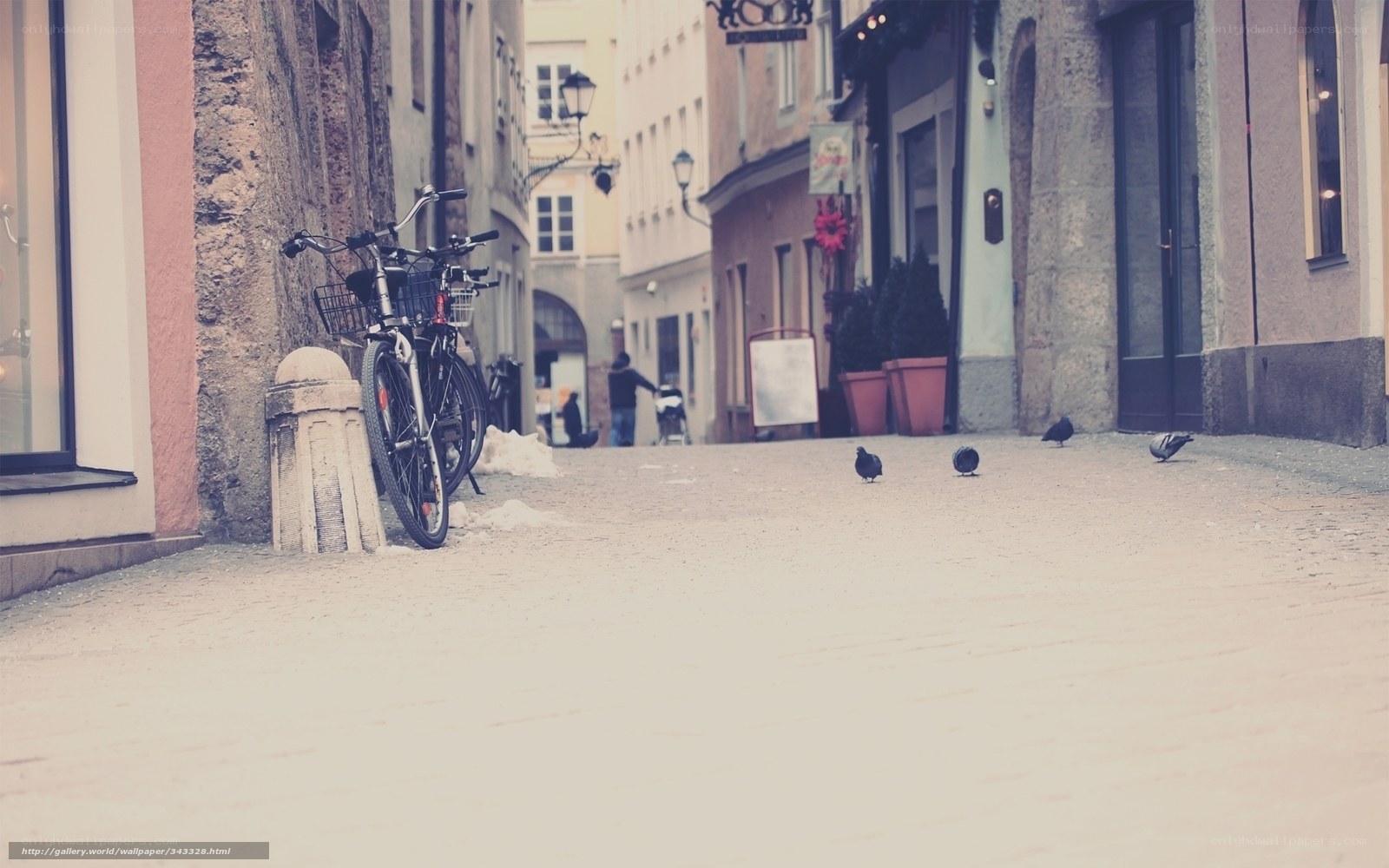bicycles in a quiet alley