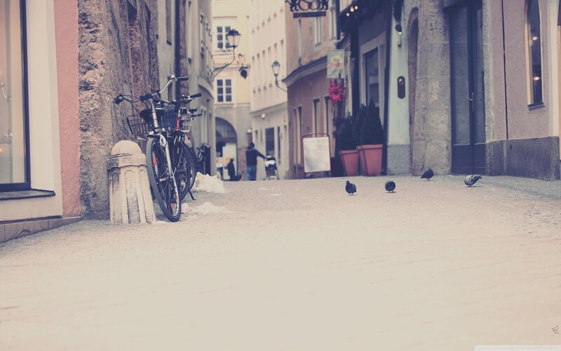 Bicycles in a quiet alley