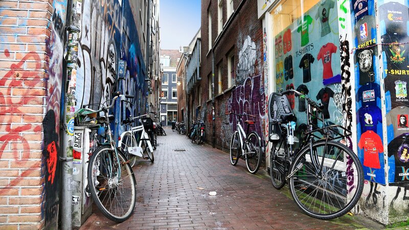 Bicycles in Alley — Red