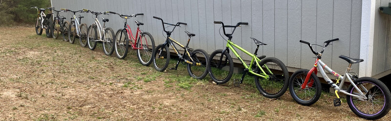 Bicycles Lined Up Outside