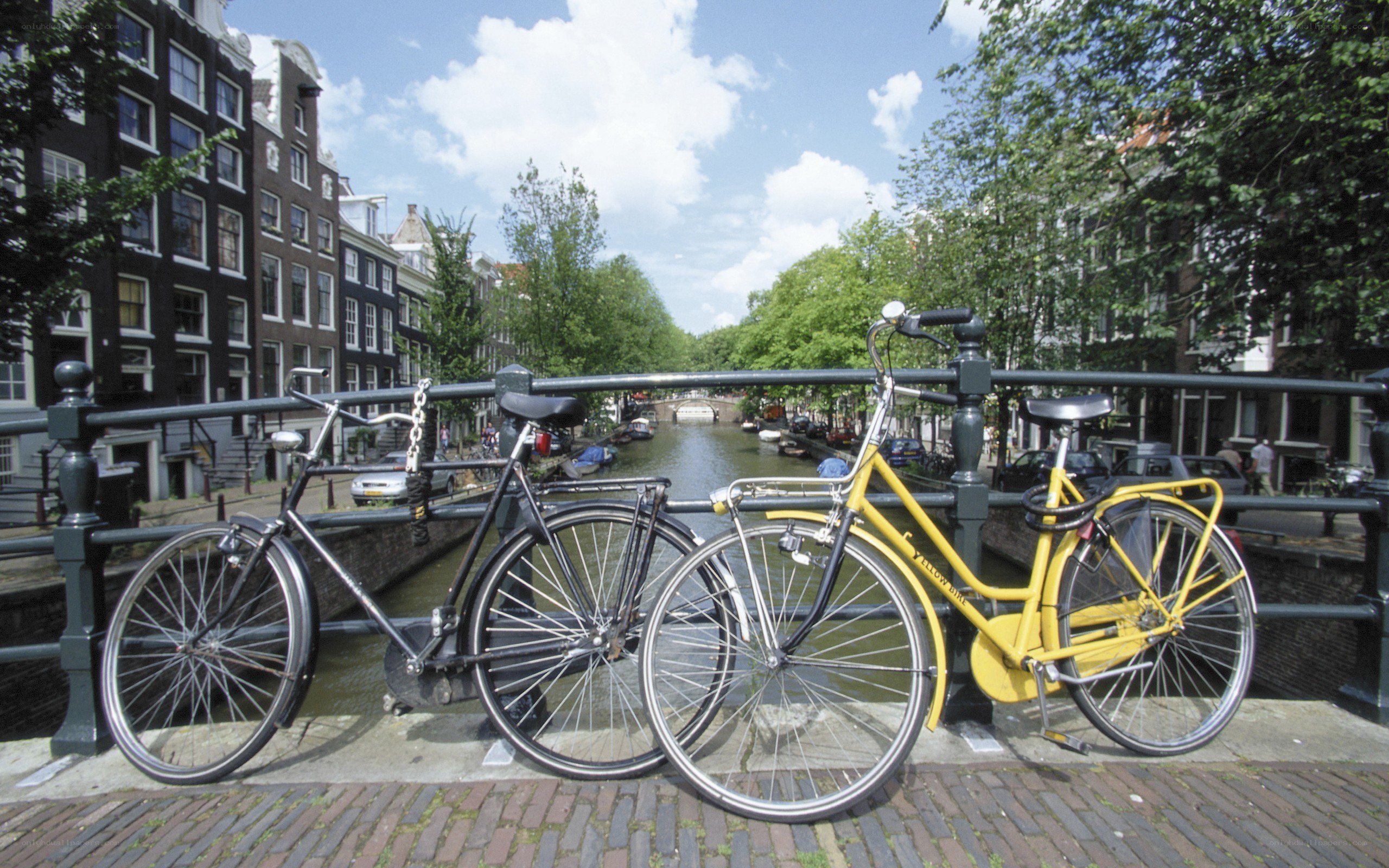 Bicycles on a bridge in Amsterdam