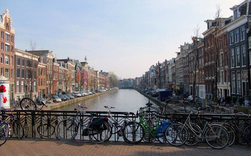 Bicycles on Canal Bridge
