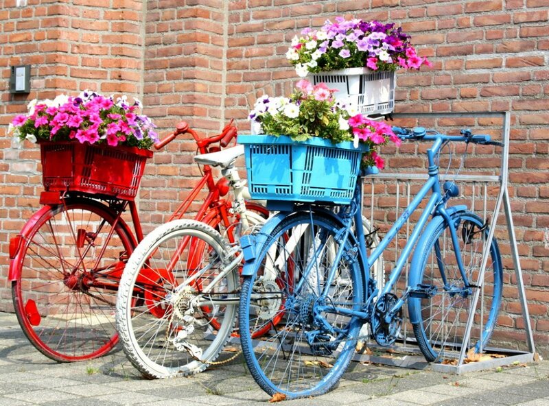 Bicycles with Flower Baskets