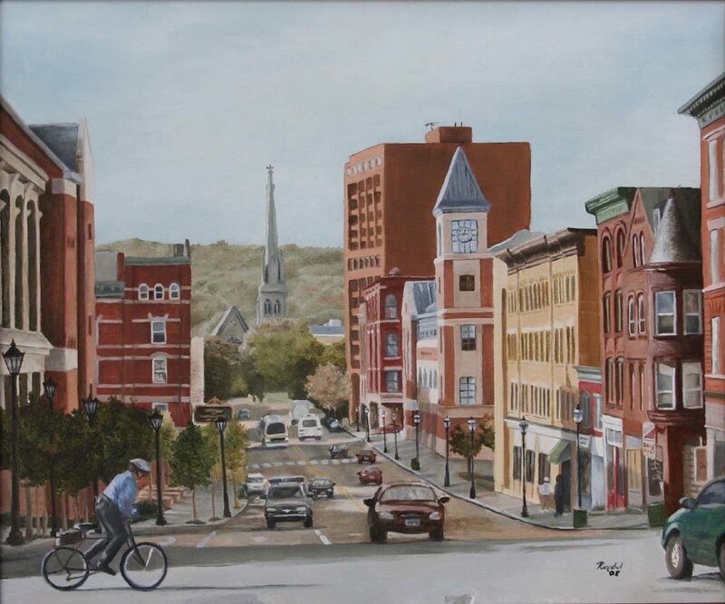Bicyclist on City Street