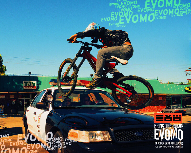 Bicyclist on Police Car