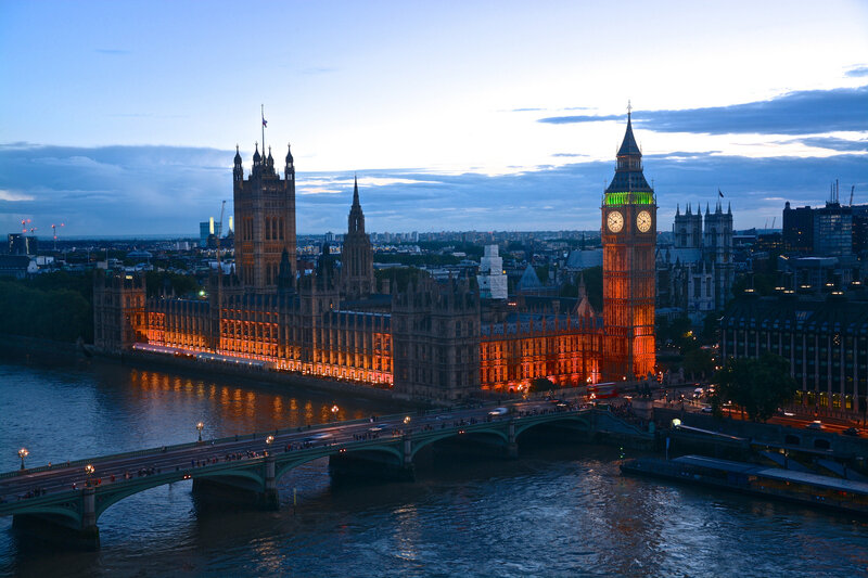 Big Ben and Houses of Parliament — Blue, Dramatic, Night