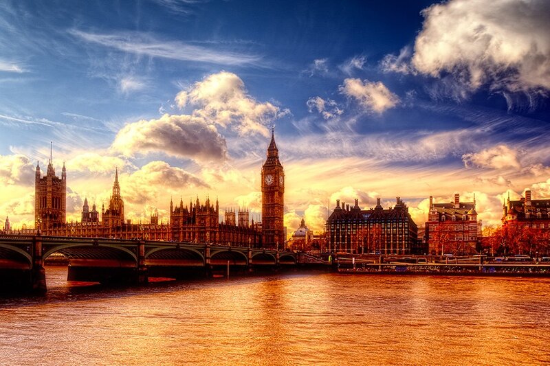 Big Ben and Houses of Parliament — Blue, Dramatic, Sunset