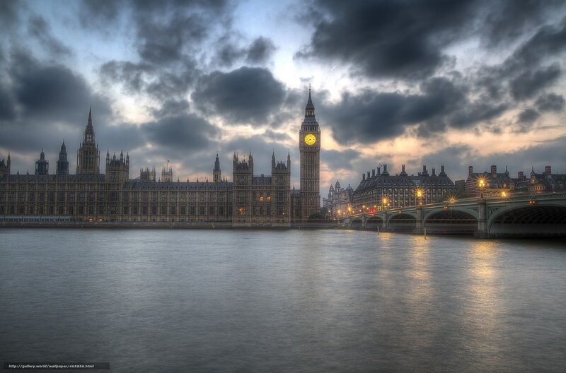 Big Ben and Houses of Parliament — Gray