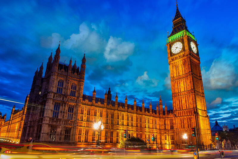Big Ben and Parliament — Blue, Dramatic, Night, Photograph, Clock Tower, Building